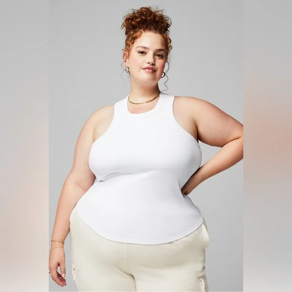 Fabletics Tops Fabletics Classic White High Neck Rib Builtin